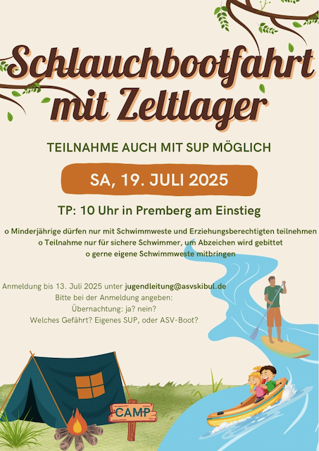 Flyer der Schlauchbootfahrt
